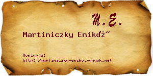 Martiniczky Enikő névjegykártya
